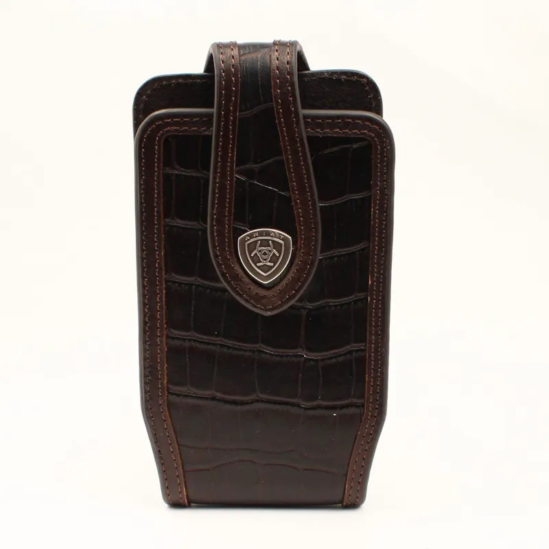 Ariat Brown Croc Print Cell Case made by Ariat