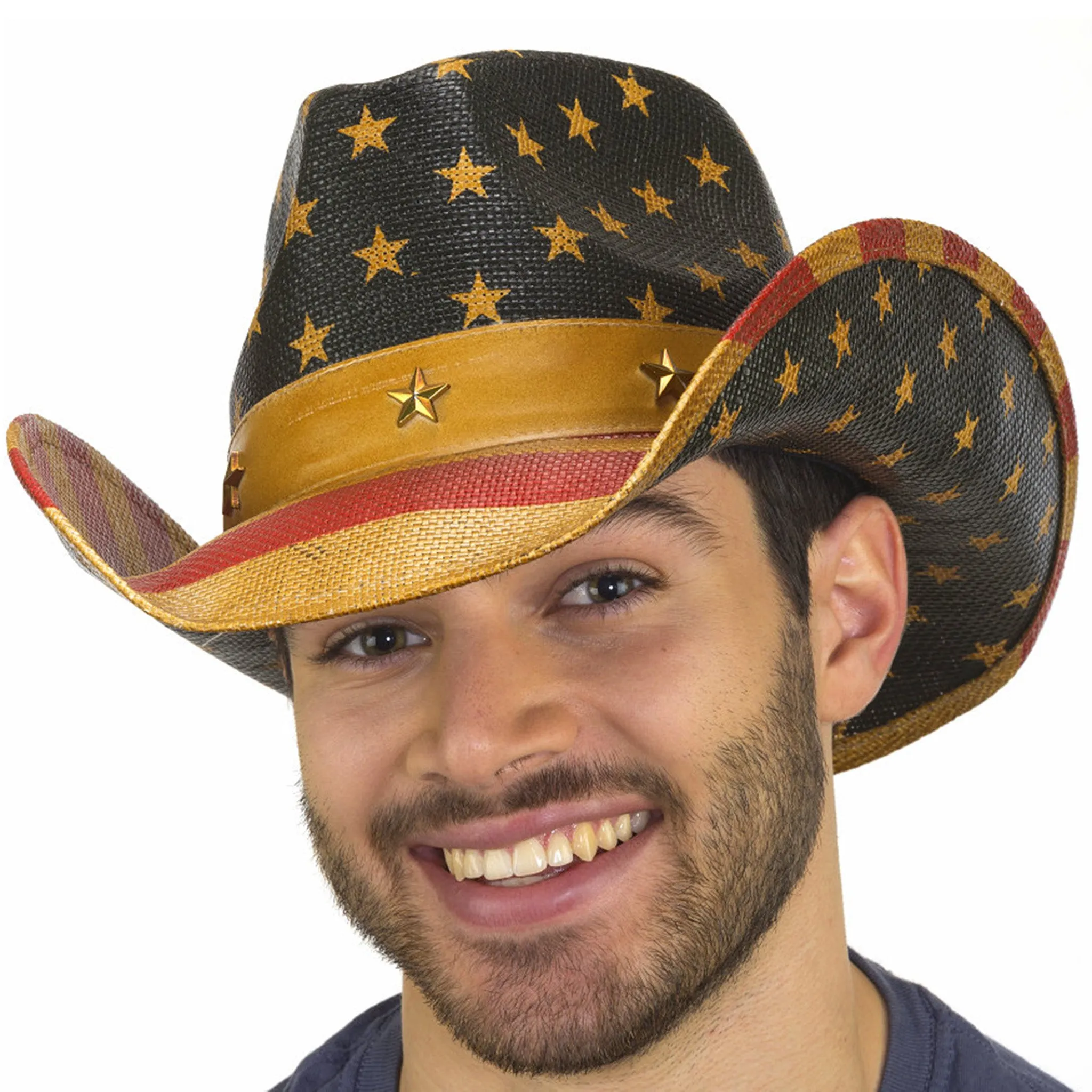 Stars & Stripes Toyo Straw Hat sold by Western Edge