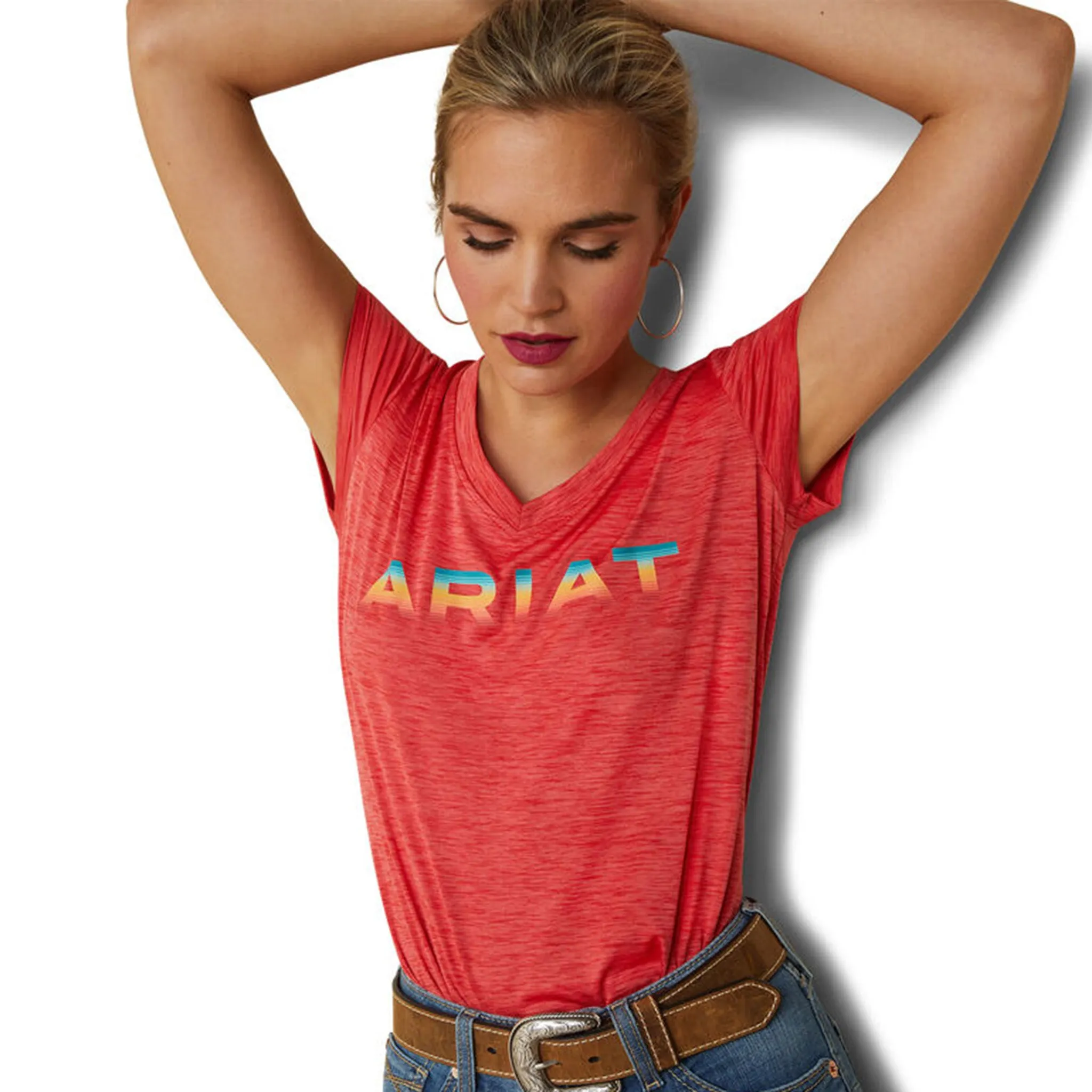 Ariat Women's Aura Orange Shirt sold by Western Edge