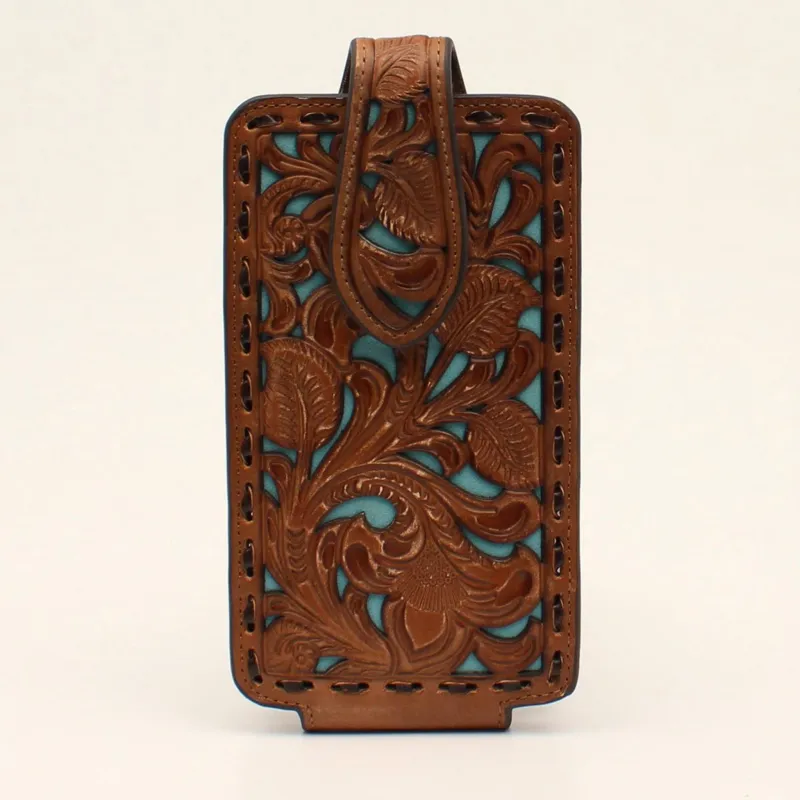 Nocona Embossed Turquoise Underlay Cell Case made by Nocona