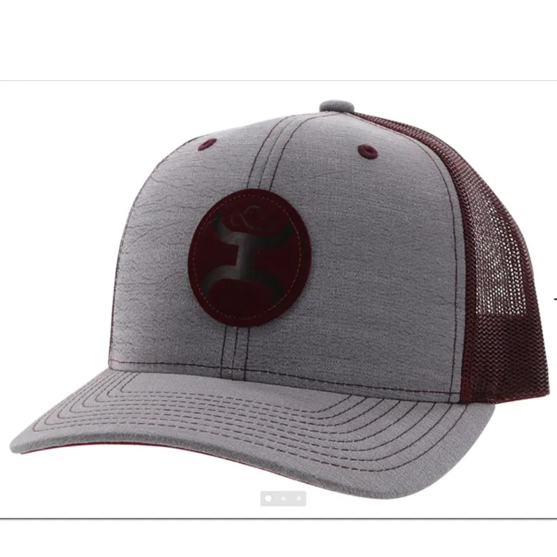 Hooey Blush Grey & Burgundy Cap made by Western Edge