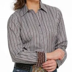 Cinch Women's Multi Stripe Long Sleeve Button Down sold by Western Edge