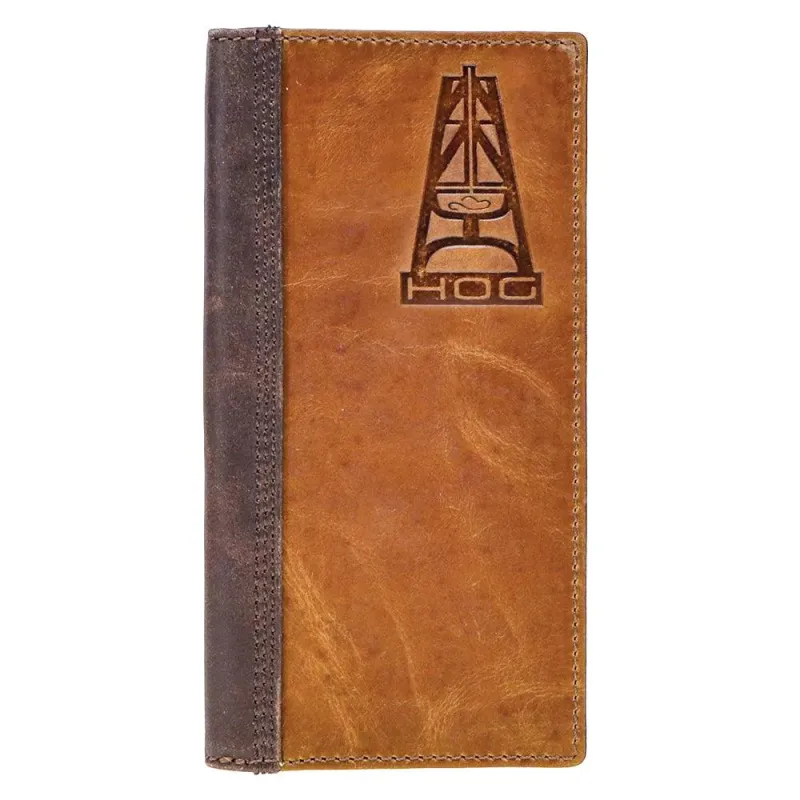Hooey Hog Tan & Brown Leather Rodeo Wallet made by Western Edge