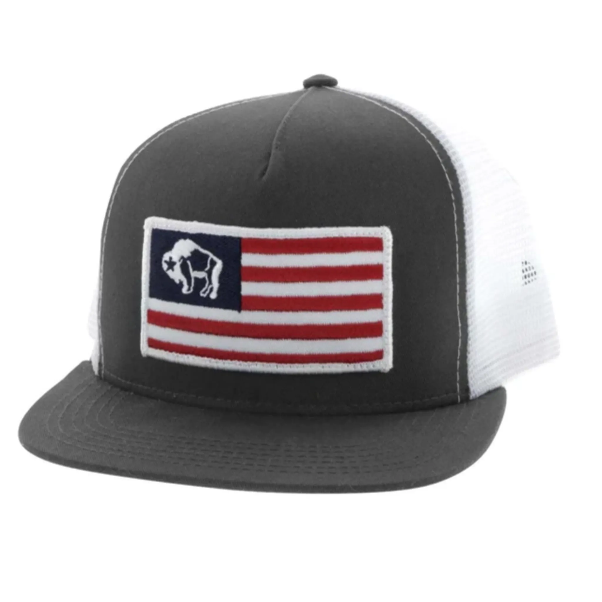 Hooey American Grey & White Trucker Cap sold by Western Edge