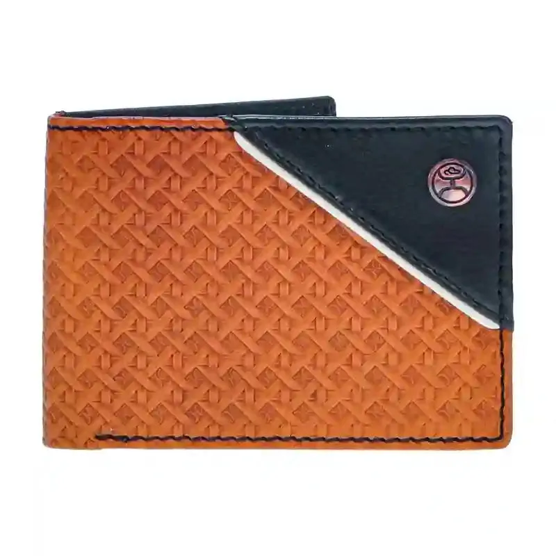 Hooey Basket Weave Bifold Wallet-Tan/Black made by Western Edge