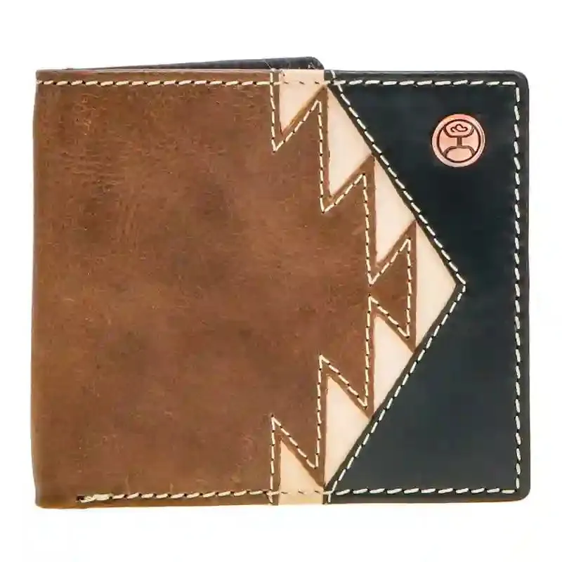 Hooey Aztec Overlay Bifold Wallet-Tan,Ivory,Black sold by Western Edge