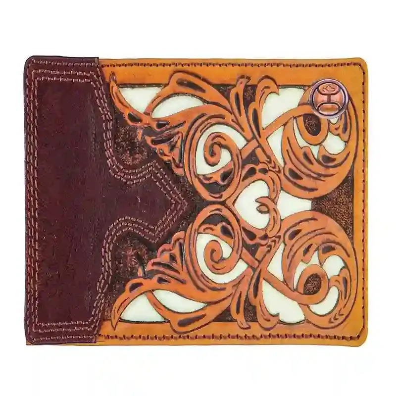 Hooey Ivory Inlay Bifold Wallet made by Western Edge