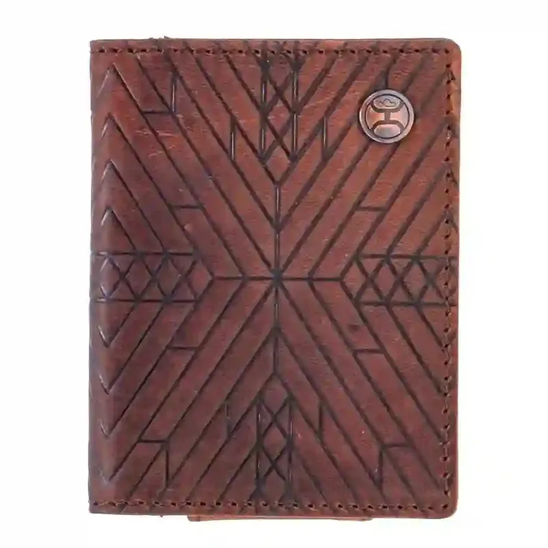 Hooey Aztec Embossed Bifold Money Clip-Brown/Black made by Western Edge