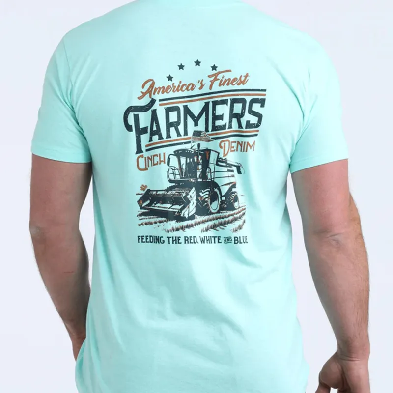 Cinch Americas Finest Farmer Teal Short Sleeve Shirt made by Cinch
