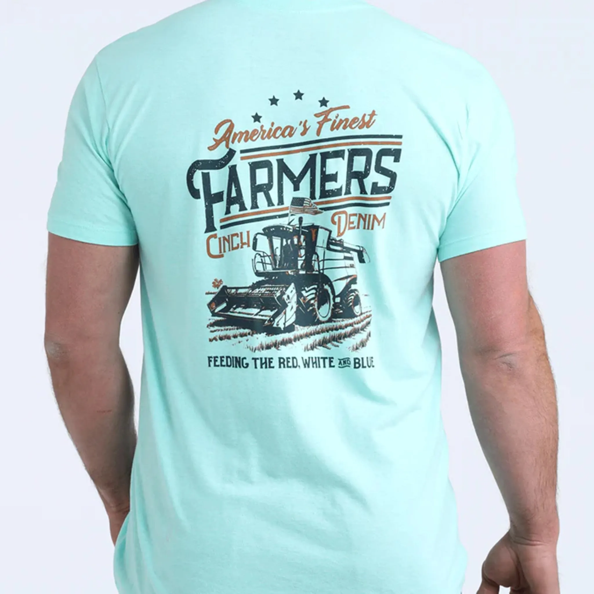Cinch Americas Finest Farmer Teal Short Sleeve Shirt sold by Western Edge