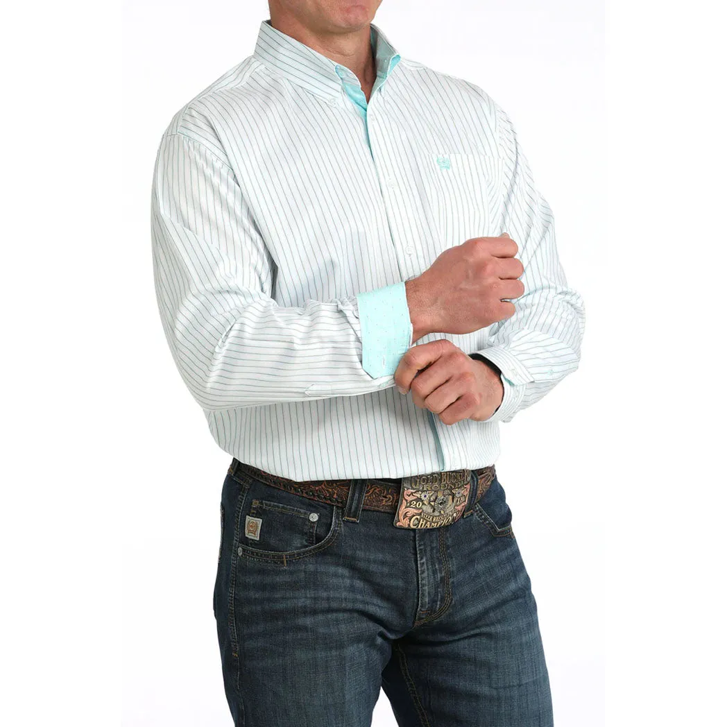 Cinch Men's White Pinstriped Long Sleeve Shirt sold by Western Edge product image thumbnail 2