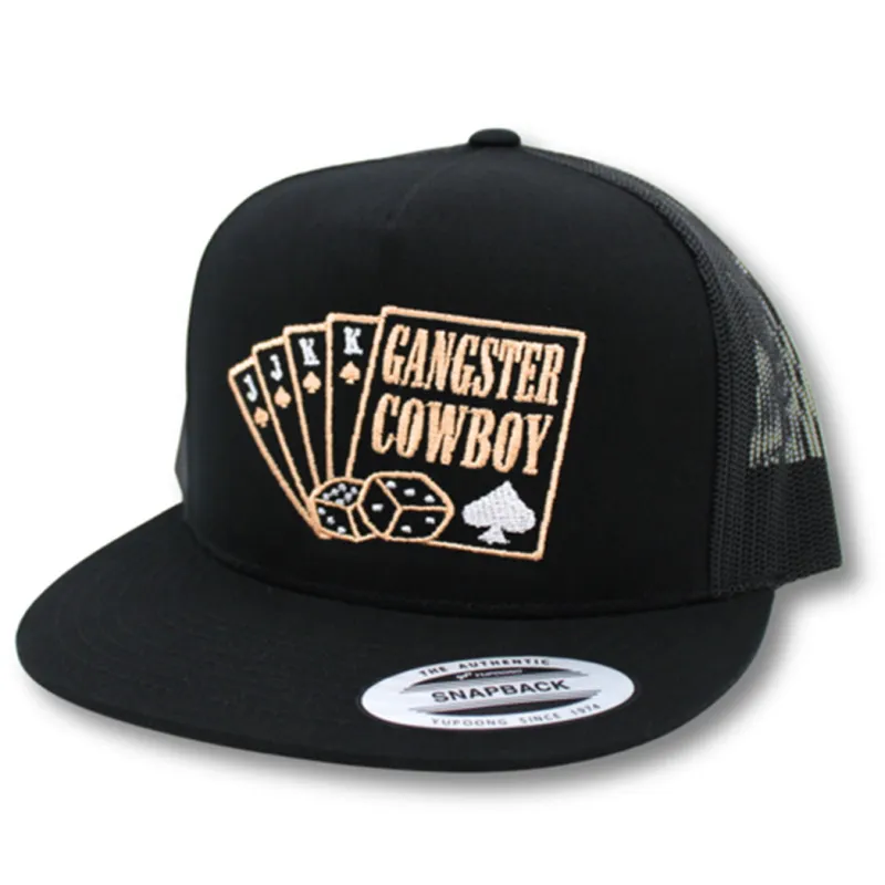 Gangster Cowboy Black and Gold The Spade Cap made by Western Edge