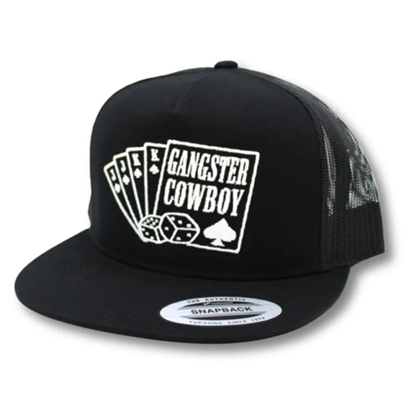 Gangster Cowboy Black and White The Spade Cap made by Western Edge