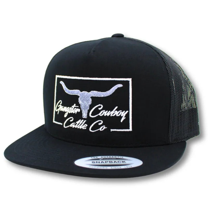 Gangster Cowboy Black and White Cattle Co. Cap made by Western Edge