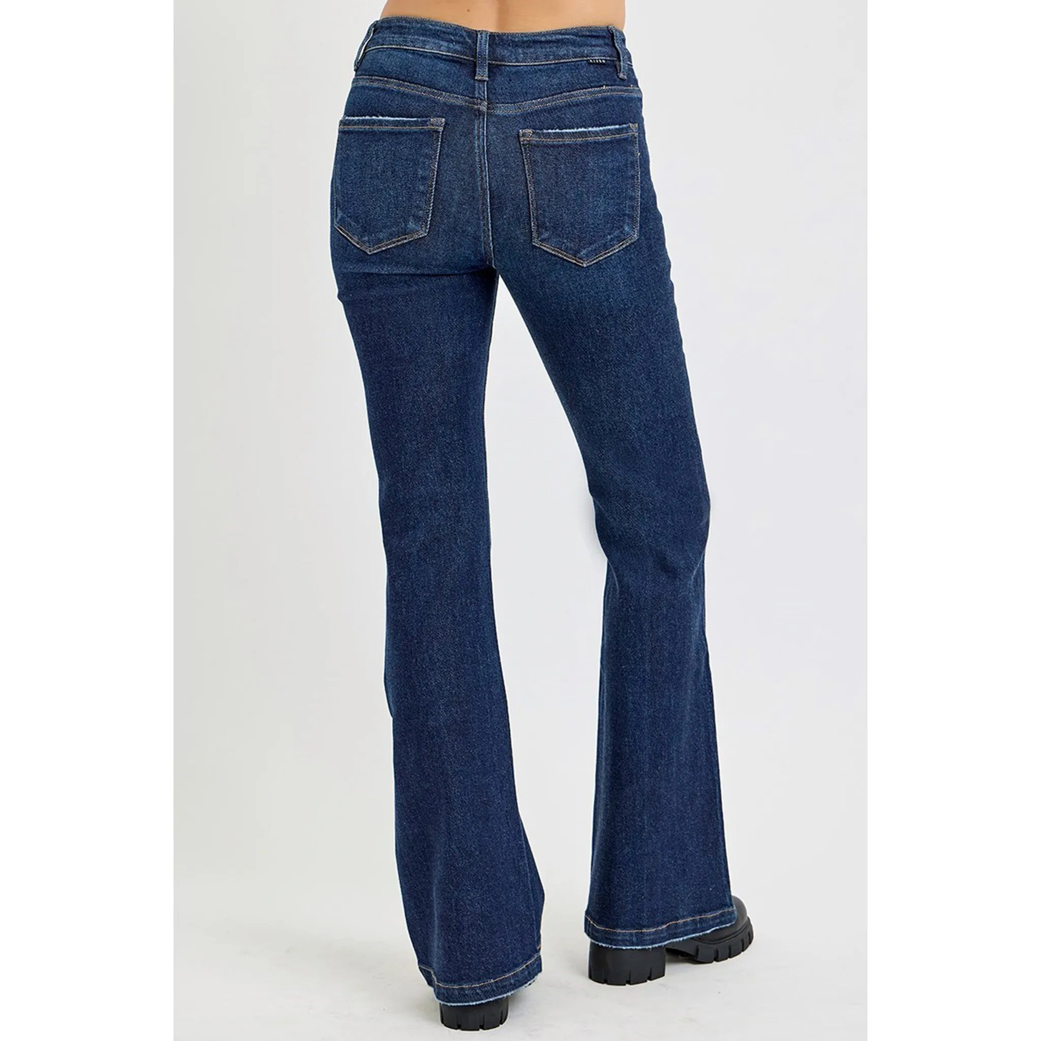 Dark Tummy Control High Rise Flare Jeans sold by Western Edge product image thumbnail 3