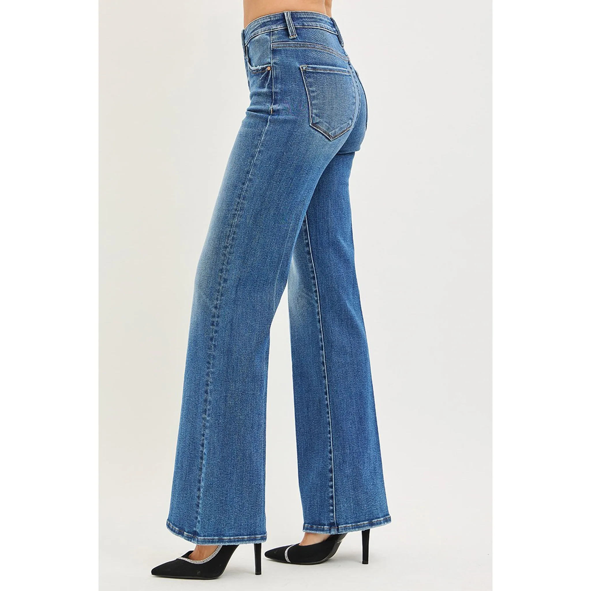 Tummy Control High Rise Wide Flare Jeans sold by Western Edge product image thumbnail 2