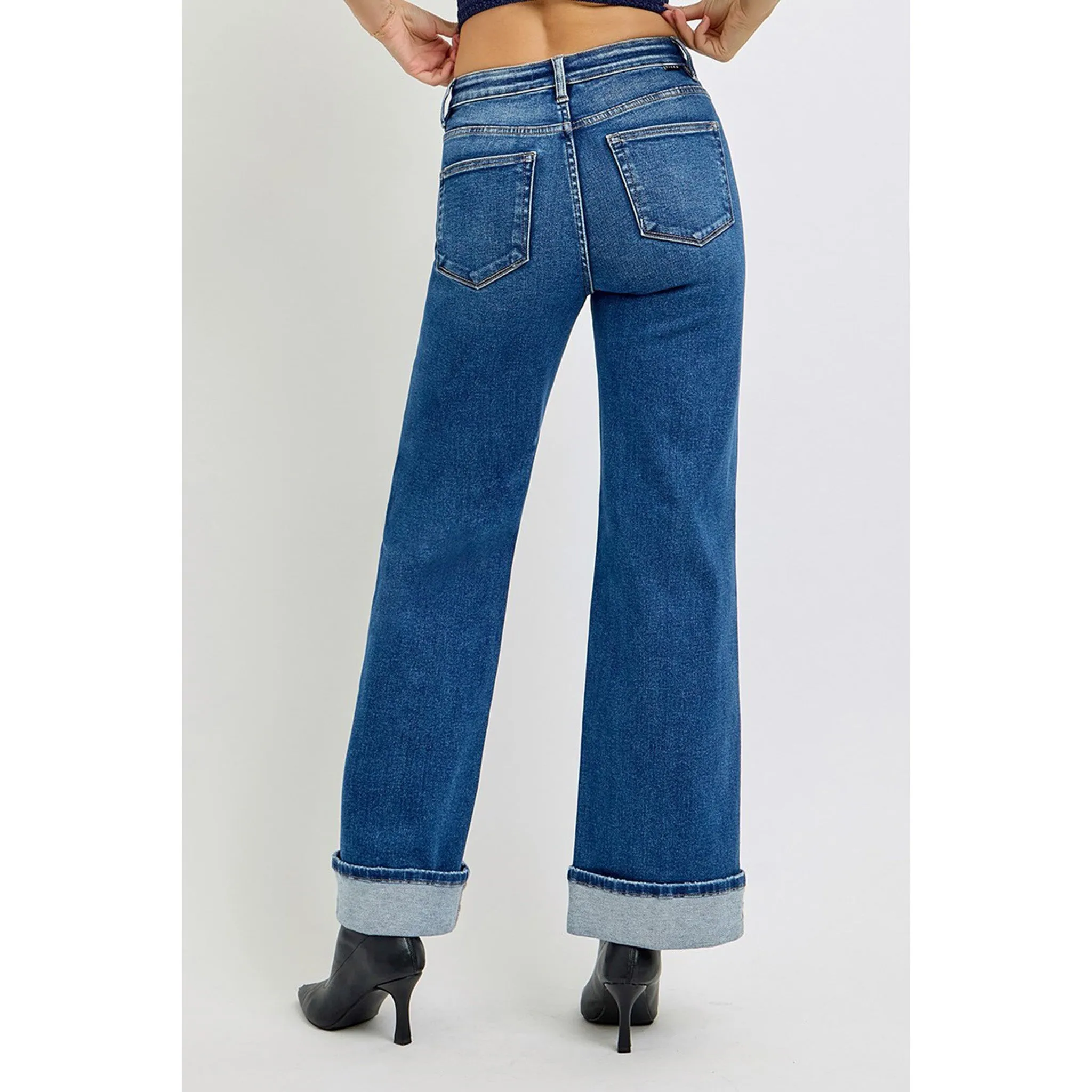 High Rise Wide Leg Cuff Jeans sold by Western Edge product image thumbnail 4