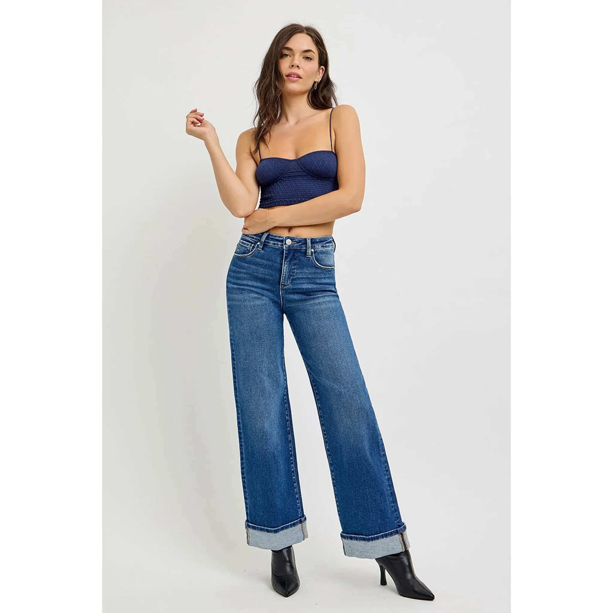High Rise Wide Leg Cuff Jeans sold by Western Edge