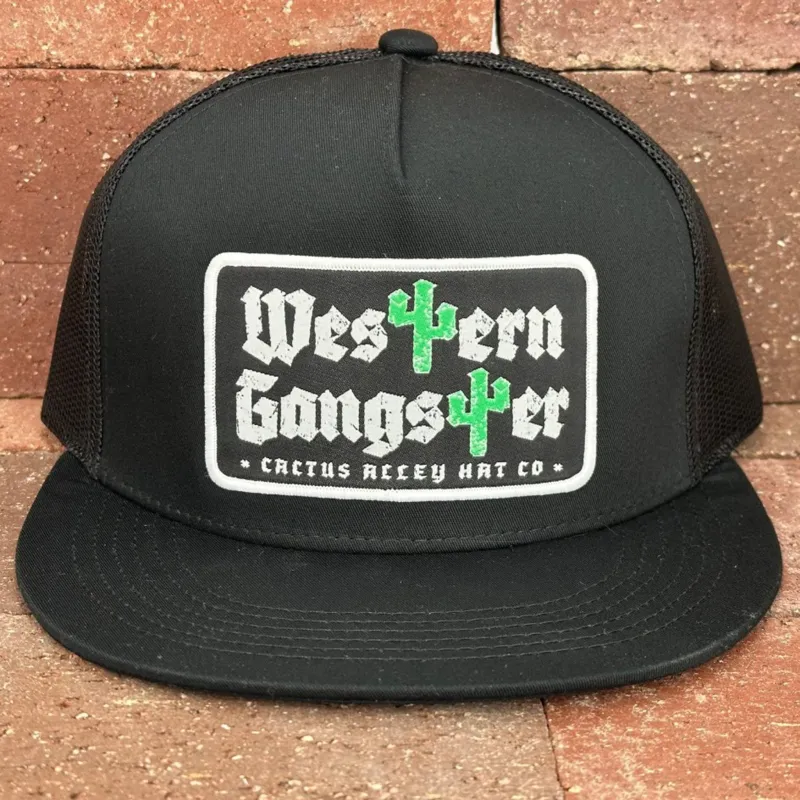 Cactus Alley Black Western Gangster Cap made by Western Edge