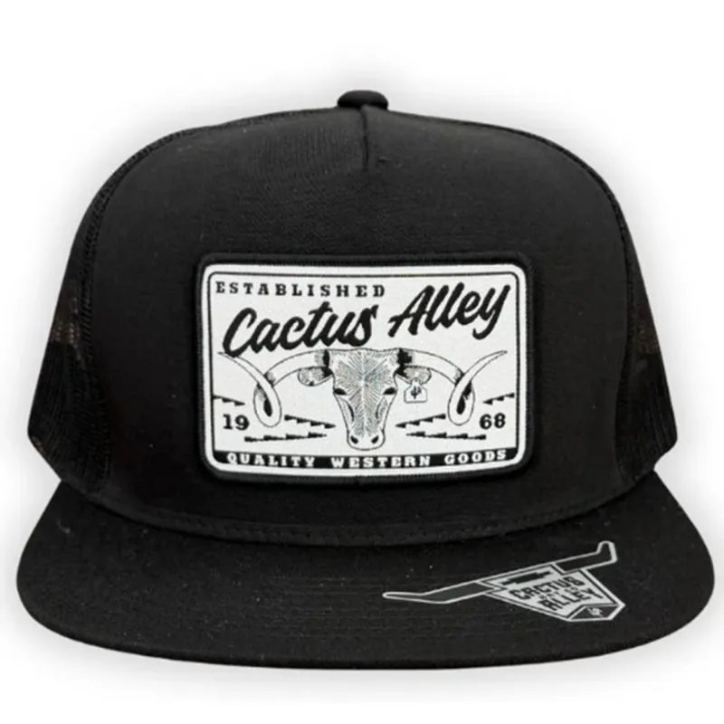 Cactus Alley Black Cattle Drive Cap made by Western Edge
