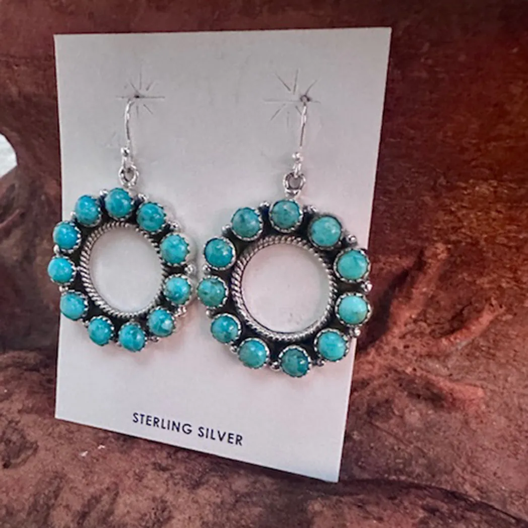 "Jaylie" Turquoise Circle Earrings sold by Western Edge