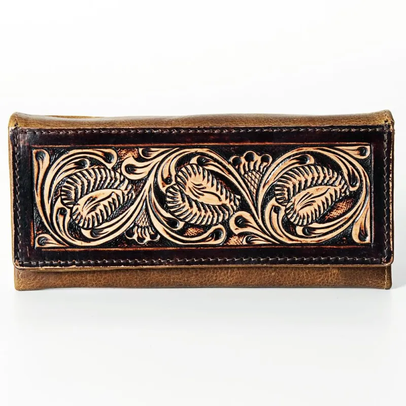 American Darling Brown Tooled Wallet made by Western Edge