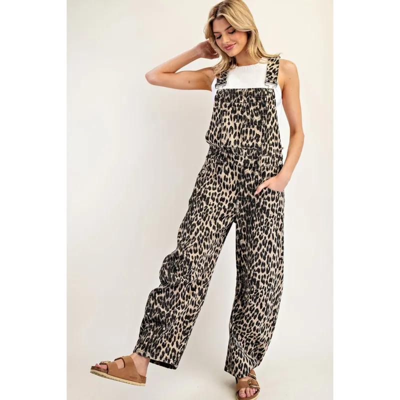 Leopard Barrel Leg Jumpsuit made by Western Edge
