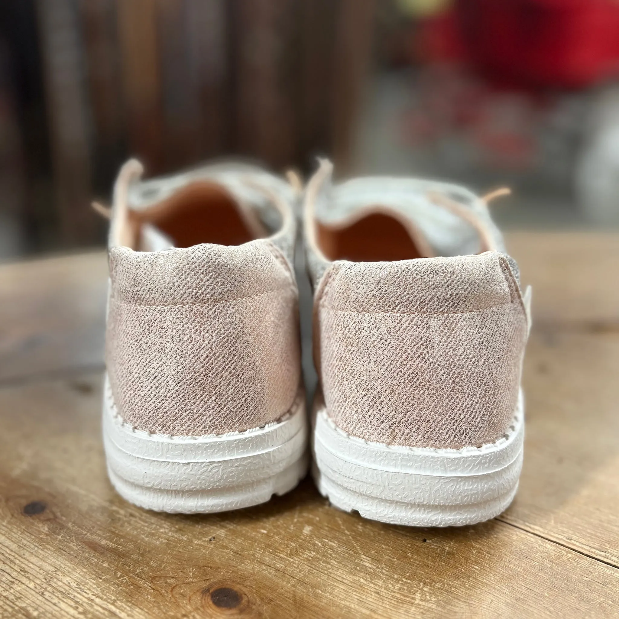 Hey Dude Women's Wendy Metallic Sparkle Rose Gold Shoes sold by Western Edge product image thumbnail 3
