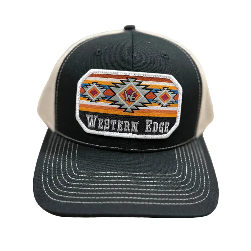 Western Edge Black & Khaki Aztec Patch Cap made by Western Edge