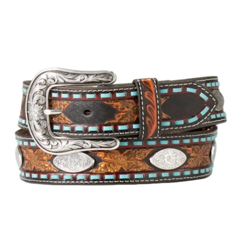 Nocona Women's Embossed Flower Belt made by Nocona