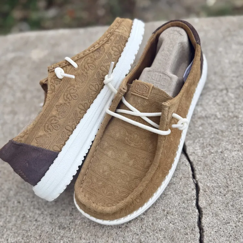 Hey Dude Wendy Teton Debossed Brown Shoe made by Hey Dude