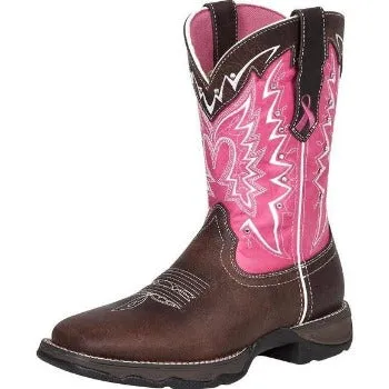 Women's Pink and Brown Square Toe sold by Western Edge