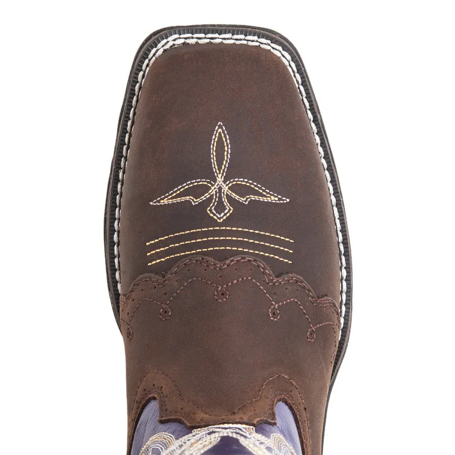 Durango Women's Rebel Purple and Brown Square Toe Boot sold by Western Edge product image thumbnail 2