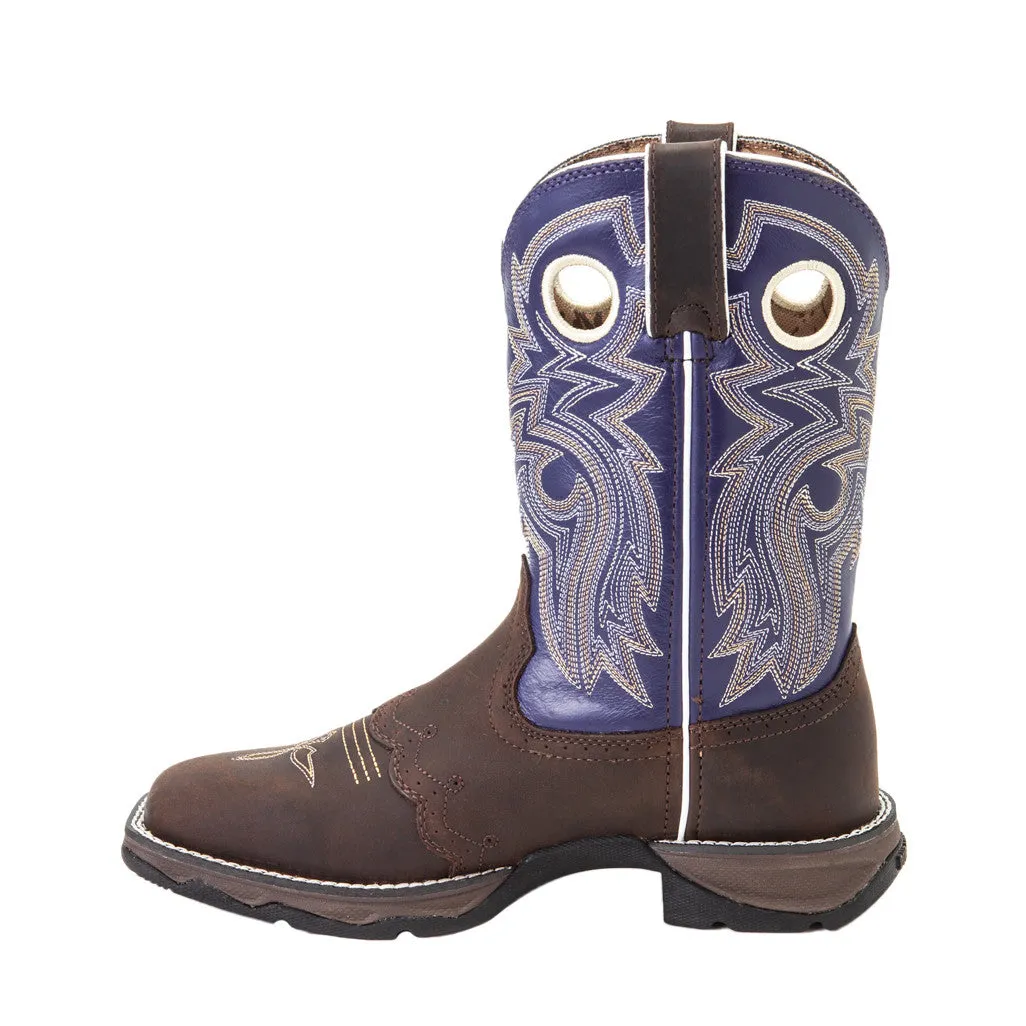 Durango Women's Rebel Purple and Brown Square Toe Boot sold by Western Edge