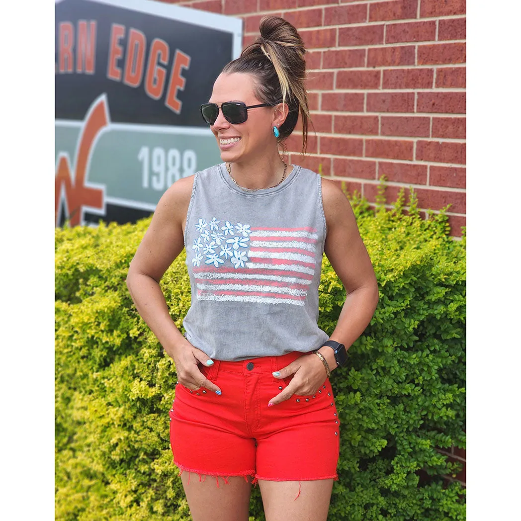 Women's Gray Flag Tank Top sold by Western Edge