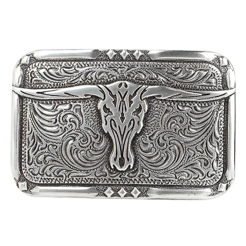 Crumrine Longhorn Skull Buckle made by Western Edge