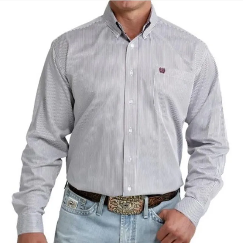 Cinch Men's Long Sleeve Pinstripe Shirt made by Cinch