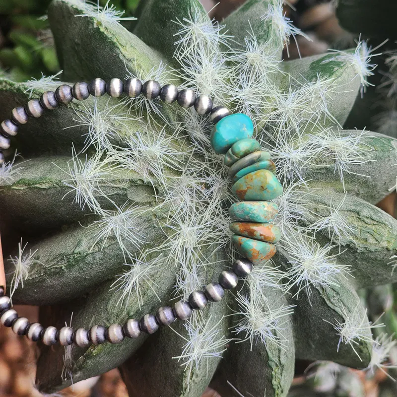 " Frya " Navajo Pearl & Turquoise Bracelet made by Western Edge
