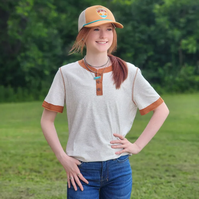 Brown & Grey Tee made by Western Edge