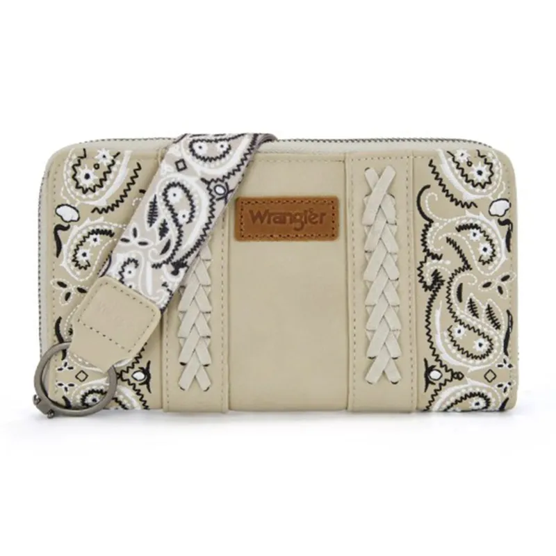 Wrangler Tan Paisley Bandana Wallet made by Wrangler
