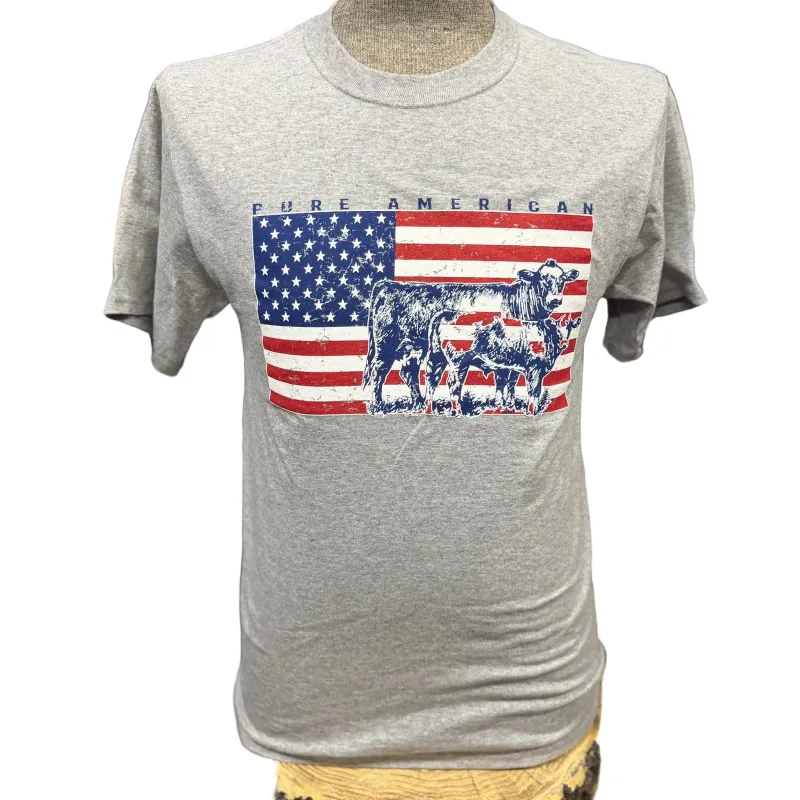 Men's Pure American Cattle Tee made by Western Edge