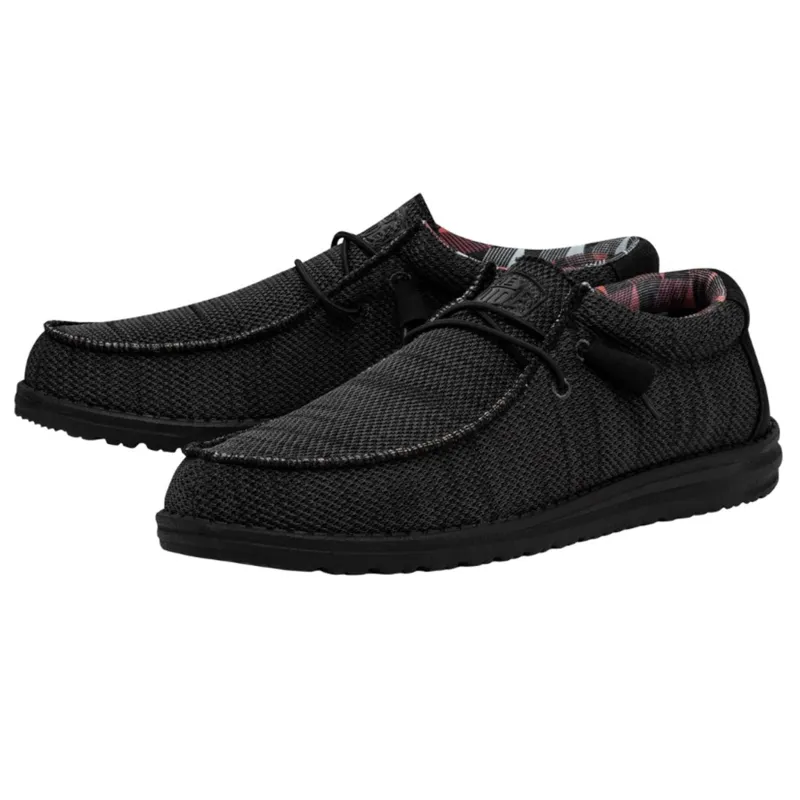 Hey Dude Men's Jet Black Wally Sox made by Hey Dude