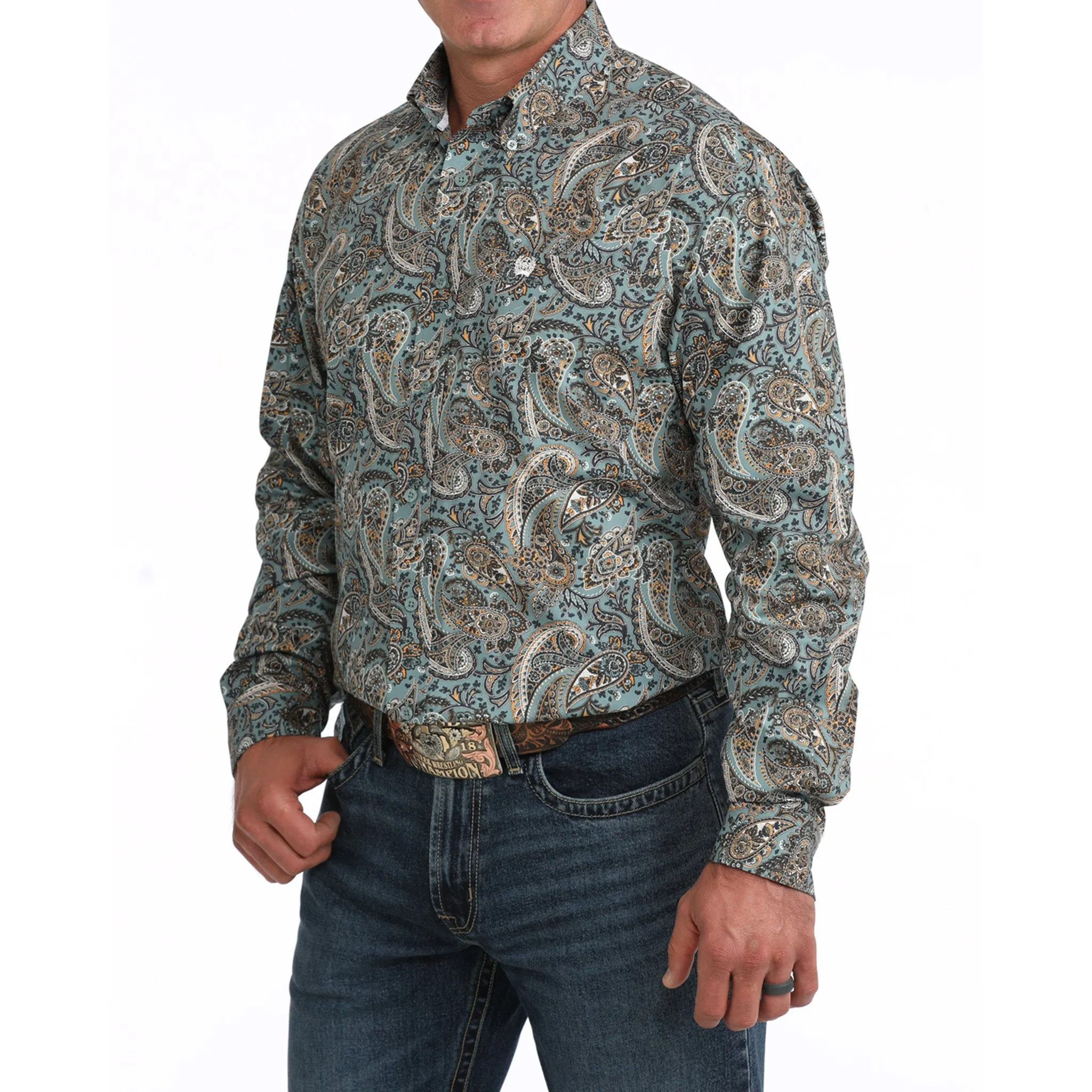 Cinch Men's Blue Paisley Shirt sold by Western Edge product image thumbnail 2