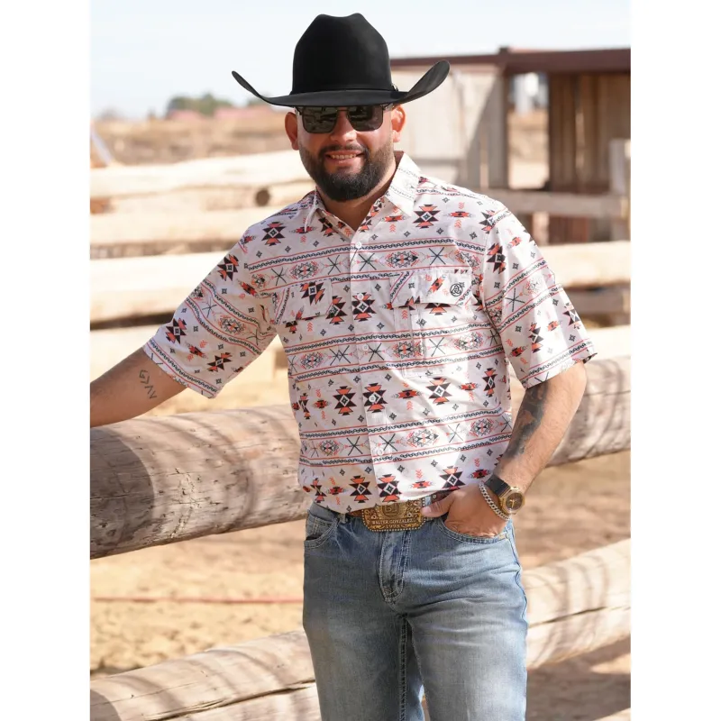 Aztec Horizontal Striped Shirt made by Western Edge