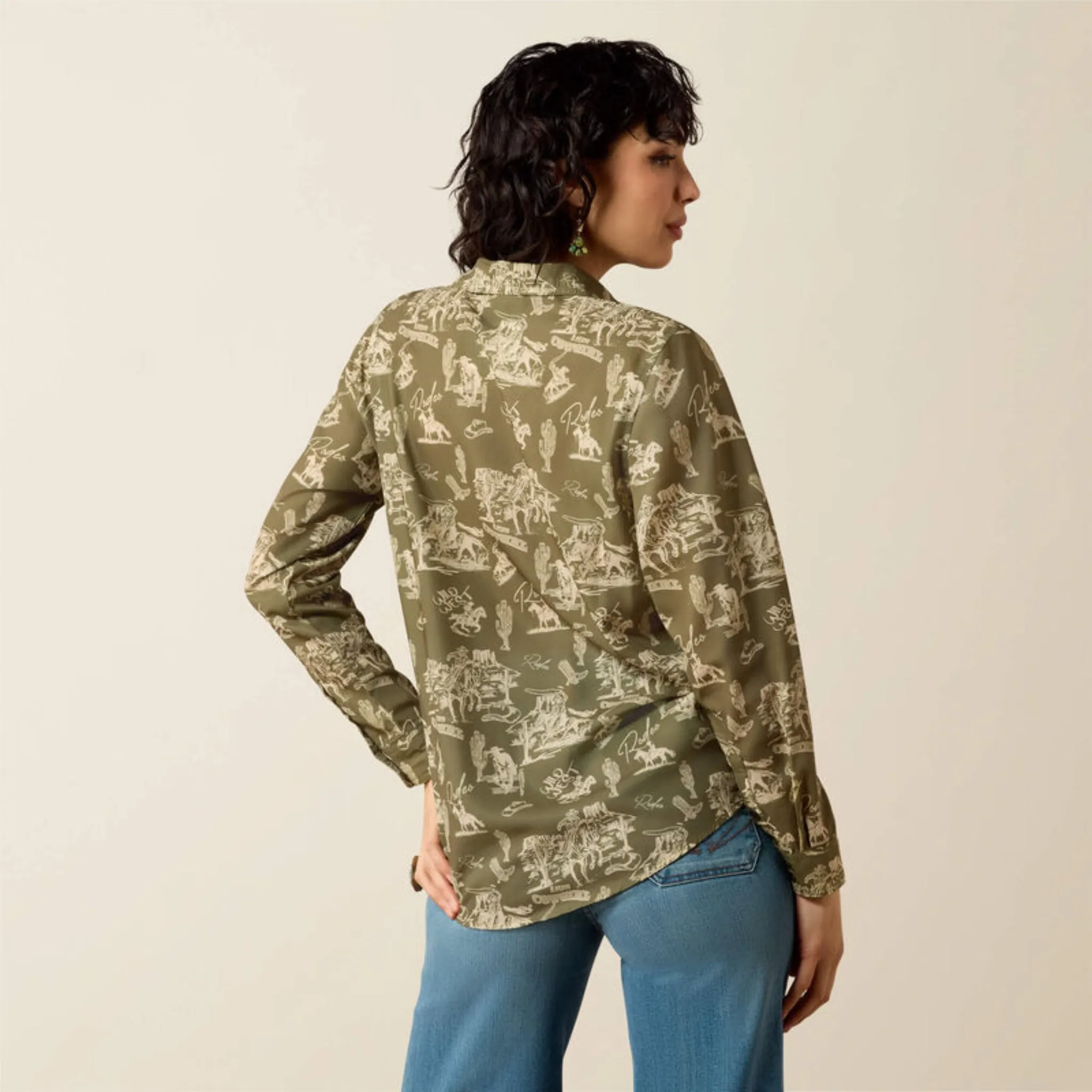 Ariat Women's Moss Green Homestyle Long Sleeve sold by Western Edge product image thumbnail 2
