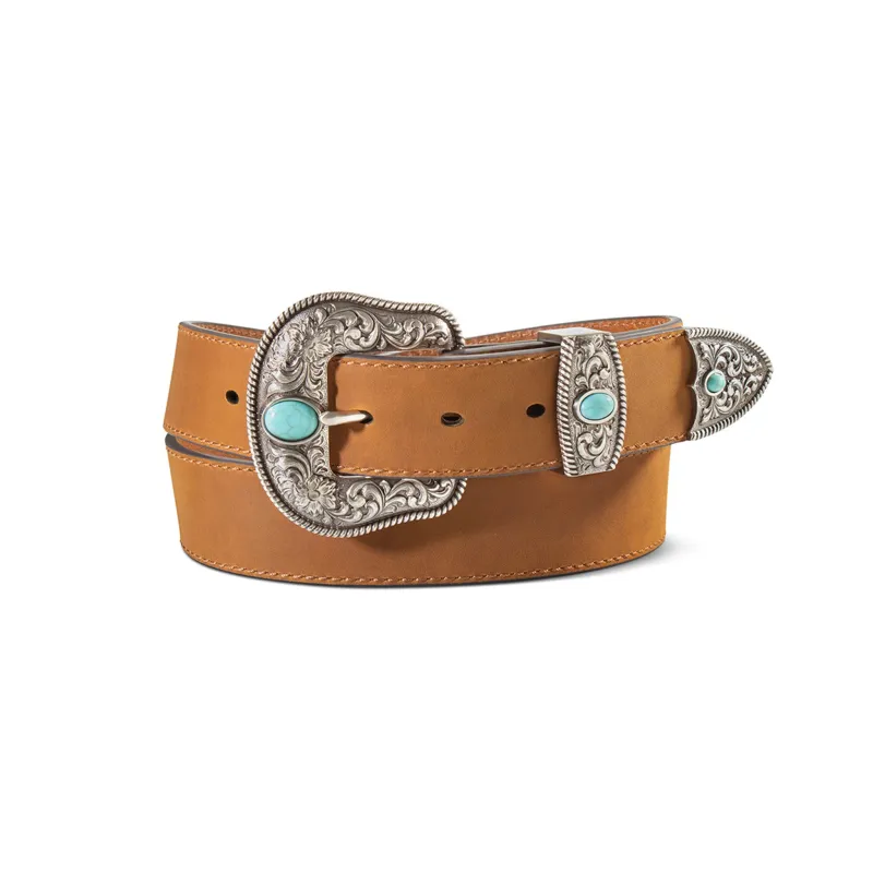 Ariat Women's Medium Brown 3 Piece Buckle Belt made by Ariat
