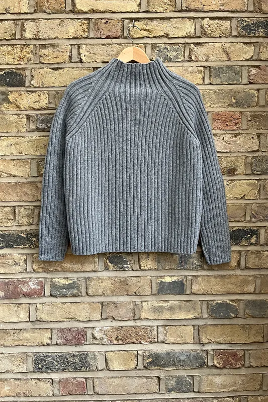Alma Funnel Neck Sweater Flint Grey sold by ELWIN