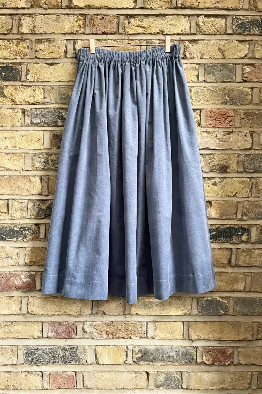 Tina Corduroy Midi Skirt Pale Blue sold by ELWIN