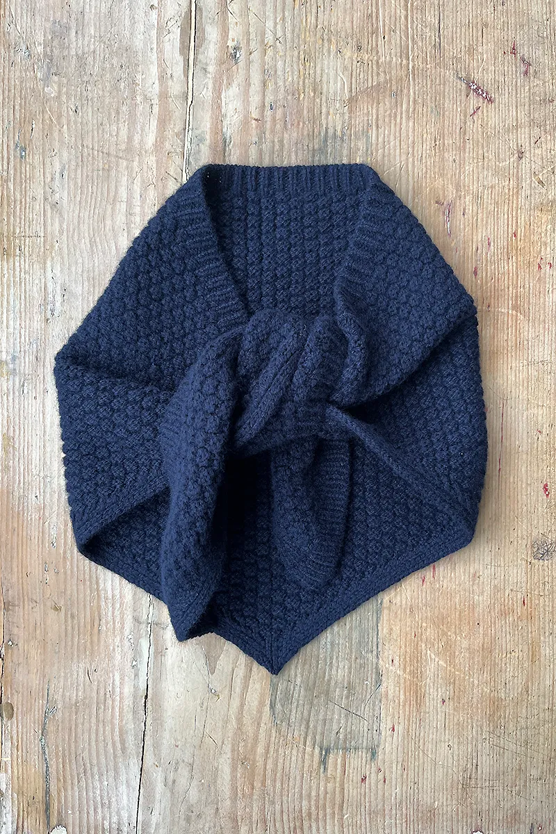 Triangle Scarf Lambswool Navy sold by ELWIN