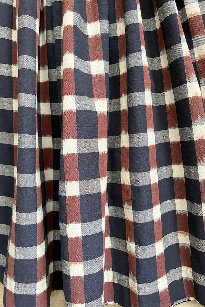 Tina Gathered Midi Skirt Ikat Check Cotton sold by ELWIN product image thumbnail 3